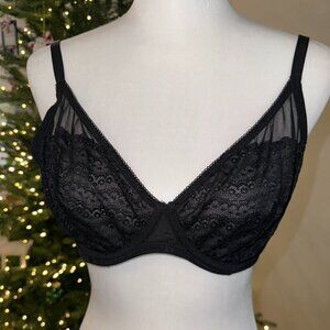 XHILARATION LACE UNDERWIRE BRA IN BLACK - NEW (222)